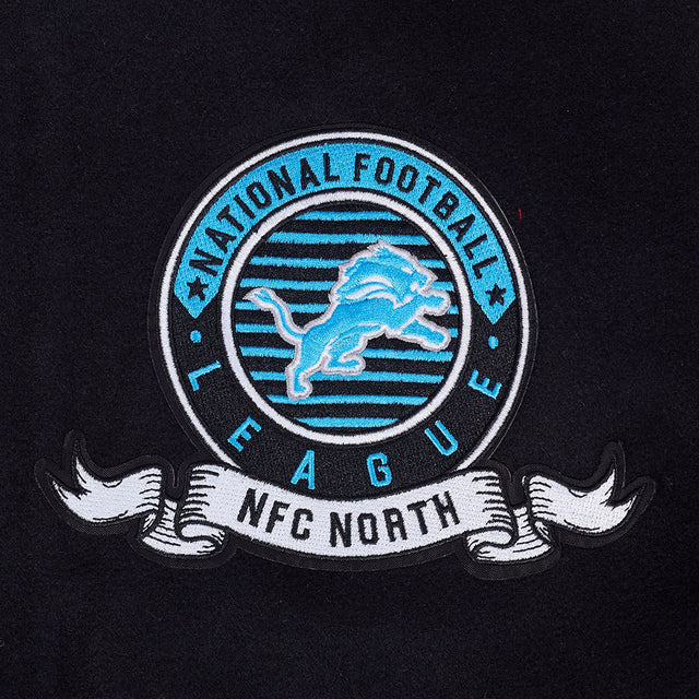 NFL DETROIT LIONS TEAM BADGE MEN'S RIB WOOL VARSITY JACKET FDL6411051-BGY