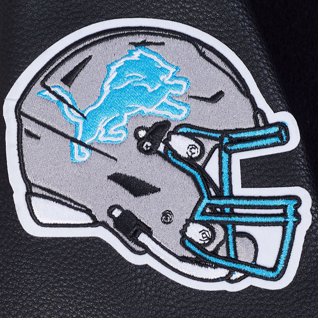 NFL DETROIT LIONS TEAM BADGE MEN'S RIB WOOL VARSITY JACKET FDL6411051-BGY
