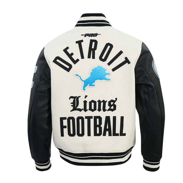 NFL DETROIT LIONS DETROIT LIONS MODERN ORIGINALS M RIB WOOL VARSITY JACKET FDL6411169-EBK