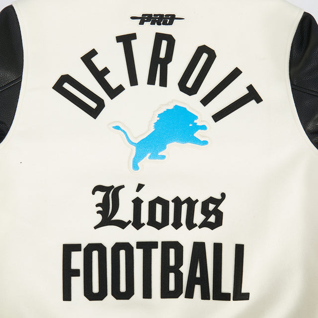 NFL DETROIT LIONS DETROIT LIONS MODERN ORIGINALS M RIB WOOL VARSITY JACKET FDL6411169-EBK