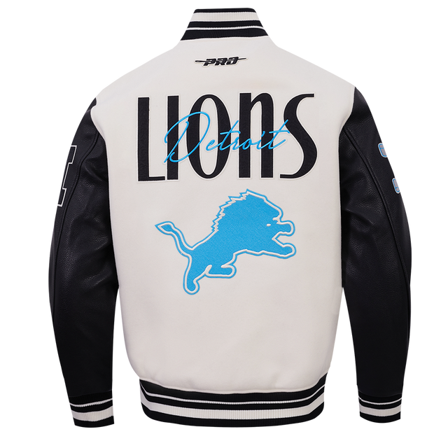 DETROIT LIONS ORIGINAL PLAYERS M RIB WOOL VARSITY JACKET FDL6411830-EBK