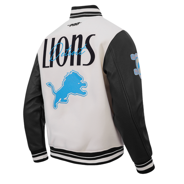 DETROIT LIONS ORIGINAL PLAYERS M RIB WOOL VARSITY JACKET FDL6411830-EBK