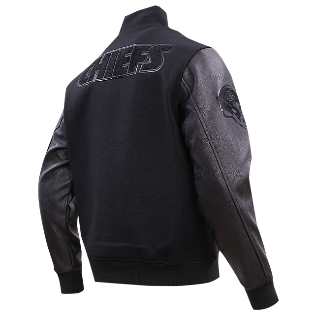 NFL KANSAS CITY CHIEFS TRIPLE BLACK WOOL MEN'S VARSITY JACKET FKC6410203-3BK