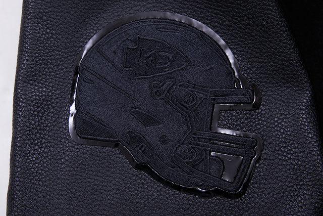 NFL KANSAS CITY CHIEFS TRIPLE BLACK WOOL MEN'S VARSITY JACKET FKC6410203-3BK