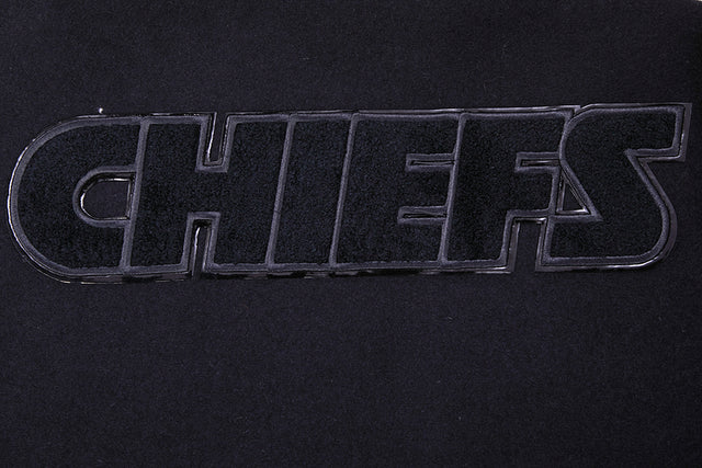 NFL KANSAS CITY CHIEFS TRIPLE BLACK WOOL MEN'S VARSITY JACKET FKC6410203-3BK