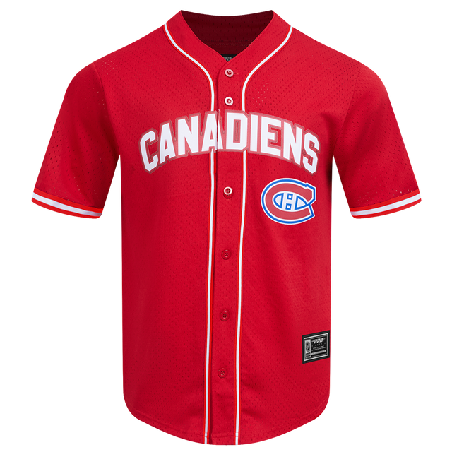 MONTREAL CANADIENS CLASSIC MESH BUTTON DOWN SHIRT HMC166904-RED