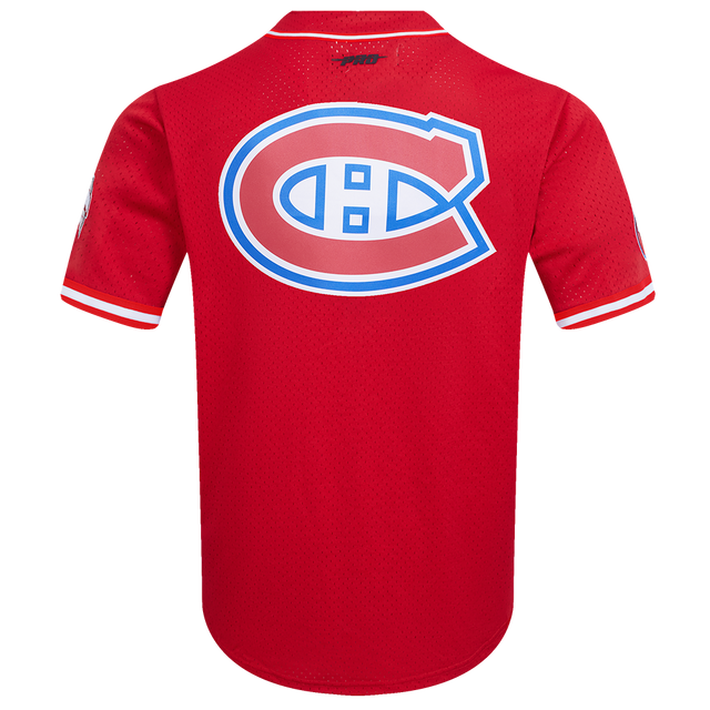 MONTREAL CANADIENS CLASSIC MESH BUTTON DOWN SHIRT HMC166904-RED