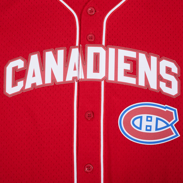 MONTREAL CANADIENS CLASSIC MESH BUTTON DOWN SHIRT HMC166904-RED