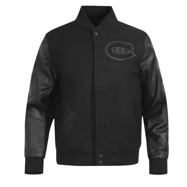 MONTREAL CANADIENS TRIPLE BLACK M WOOL VARSITY JACKET HMC667383-3BK