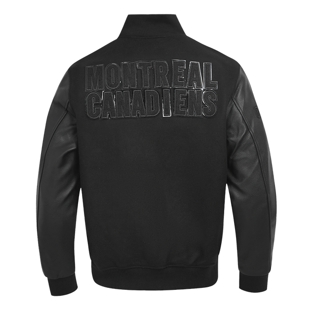 MONTREAL CANADIENS TRIPLE BLACK M WOOL VARSITY JACKET HMC667383-3BK