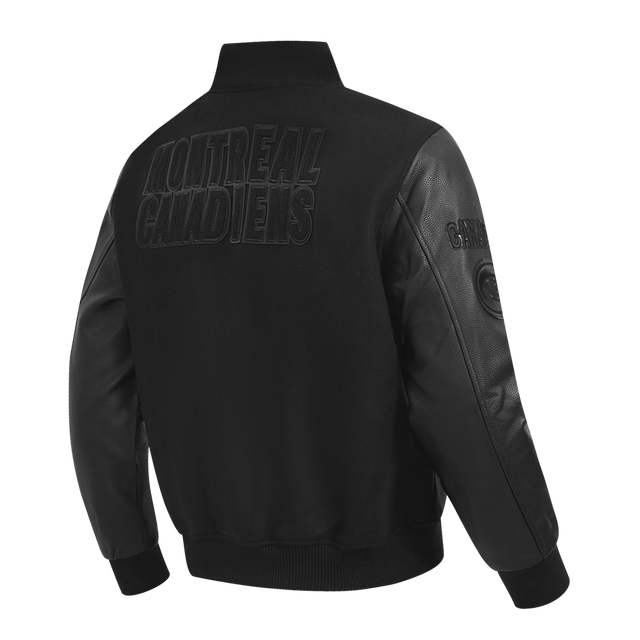 MONTREAL CANADIENS TRIPLE BLACK M WOOL VARSITY JACKET HMC667383-3BK