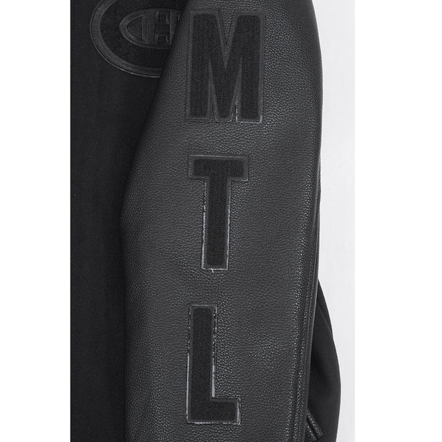 MONTREAL CANADIENS TRIPLE BLACK M WOOL VARSITY JACKET HMC667383-3BK