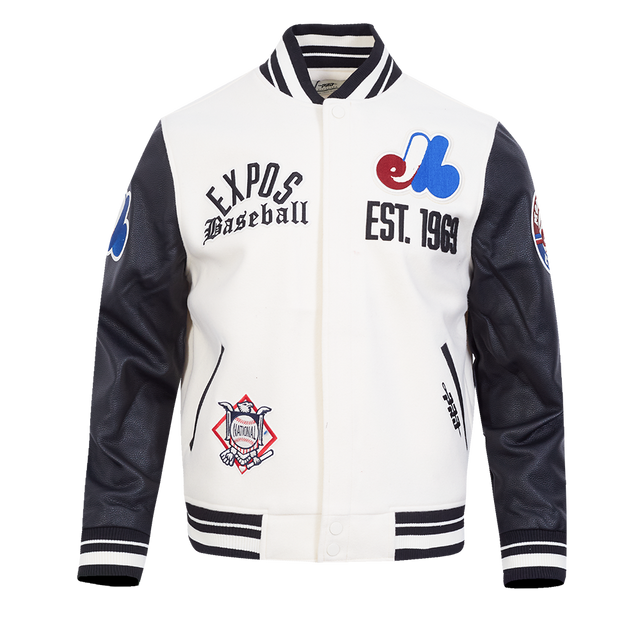 MONTREAL EXPOS MODERN ORIGINALS M RIB WOOL VARSITY JACKET LME6314211-EBK