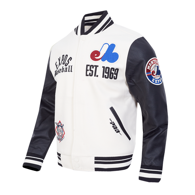 MONTREAL EXPOS MODERN ORIGINALS M RIB WOOL VARSITY JACKET LME6314211-EBK