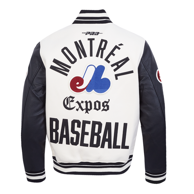 MONTREAL EXPOS MODERN ORIGINALS M RIB WOOL VARSITY JACKET LME6314211-EBK