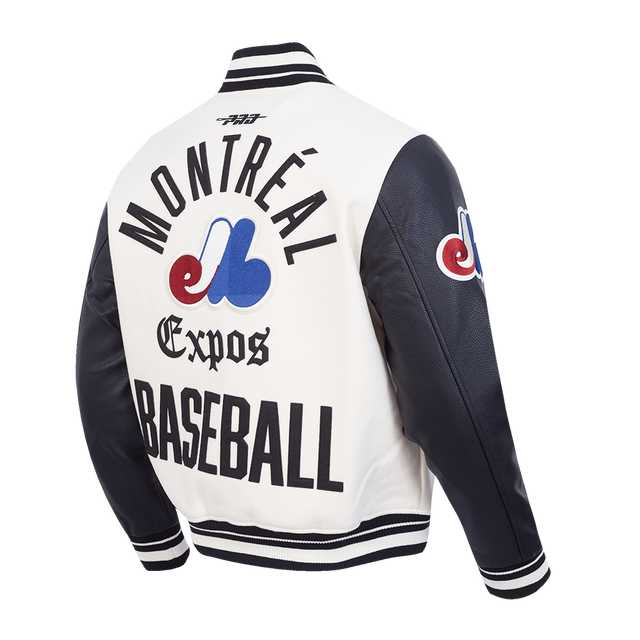 MONTREAL EXPOS MODERN ORIGINALS M RIB WOOL VARSITY JACKET LME6314211-EBK
