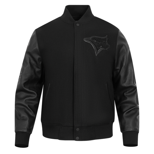 MLB TORONTO BLUE JAYS TORONTO BLUE JAYS TRIPLE BLACK WOOL VARSITY JACKET LTJ633953-3BK