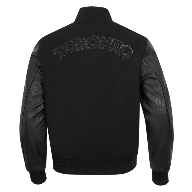 MLB TORONTO BLUE JAYS TORONTO BLUE JAYS TRIPLE BLACK WOOL VARSITY JACKET LTJ633953-3BK