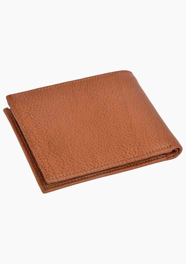 OHM Bill Fold Leather Wallet in Tan Color