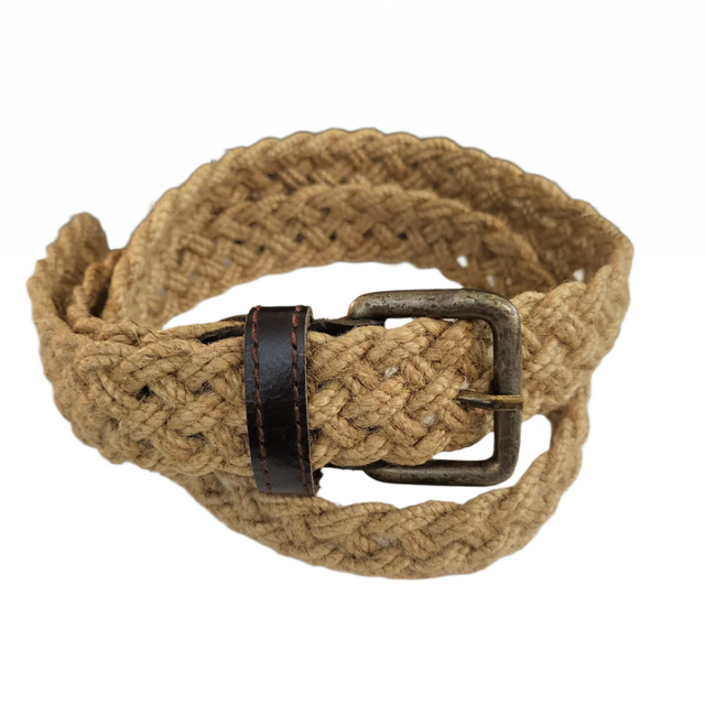 Jute Waist Belt with Vintage Metal Buckle