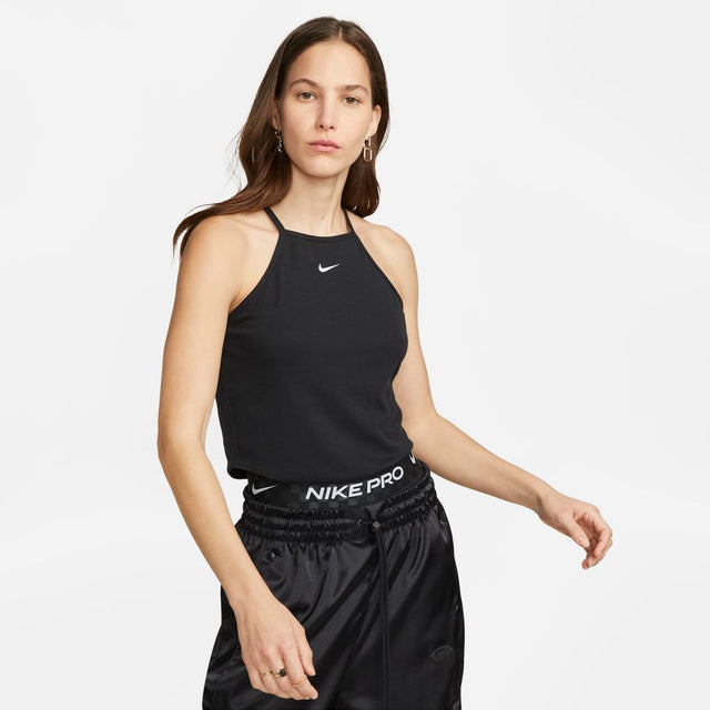 Off Duty Long Line Rib Jersey Support Cami, Black