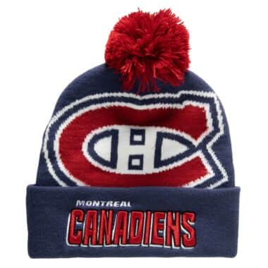 NHL CANADIENS Mitchell & Ness Puch Out Knit Hat with Pom  KTPX22016MCAB